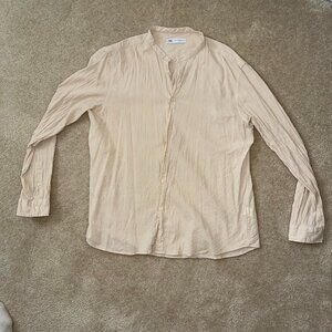 Zara Men's Cream and Tan Shirt
